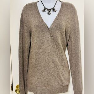 Lovestitch V-Neck Sweater in Tan
